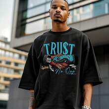 Camiseta Gráfica Dunkare Sneaker Match para Hombre y Mujer - Retro Gamma Blue 11s Streetwear |   Unisex, corte regular, estilo vintage Y2K - Negro - No confíes en nadie Serpiente - Ver 3