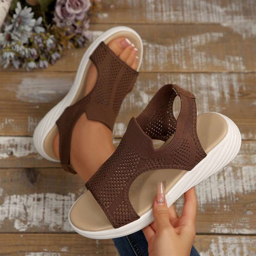 Sandalias planas de mujer - Café integral - Ver 1