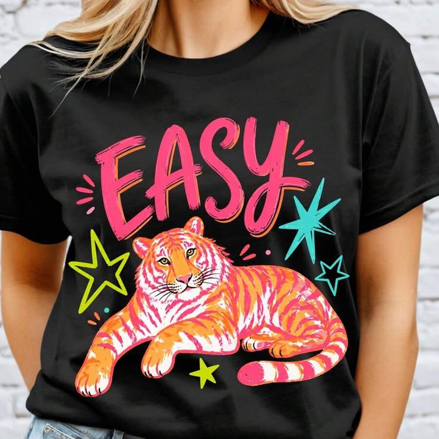 Easy Tiger , Funny Animal , R Neon Graphic Download220G Fundacin de AL1Godn masculina, 220 g de confort puro. CreA1DA1 Para todo ser humano, ya sea mujer u hombre. Tejido consistente de ptima C1Alidad, preparado para cualquier m1ontura, afelpado al contacto pero pensado para S1ostenerse. Prendas eriores transpirables de mujer, conjuntos otoales, vestuarios de vaC1Aciones, disfraces de new years para ella. - Negro - Ver 1