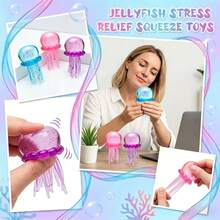 Octopus Squeeze Toy For Beach & Water Play, Stress Relief Squeezy Realistic Jellyfish Plush - Multicolor - View 3