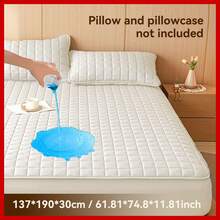 1Pc Waterproof Mattress Protector, Mattress Cover, Suitable For Bedroom/Guest Room/Hotel, Soft, Skin-Friendly, Breathable And Waterproof, Suitable For Machine Wash/Hand Wash, Does Not Include Pillow And Pillow Core - White - View 8