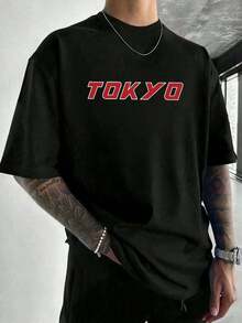 Summer Tops, Oversized T-Shirts, Graphic T-Shirts, Cute Loose Summer Top, Father's Day Gift, Free Shipping. Men's Pure Cotton T-Shirt, Printed With A "TOKYO" Car Design, Japanese Streetwear Style, Adorned With JDM Car Prints, Loose Fit, Soft And Comfortable, Suitable For Everyday Wear And Motorsports, Men's T-Shirt, Summer Wear, A Great Gift For Men. Streetwear, Y2K Tops, Vintage Boyfriend Fit T-Shirt, Graduation Outfit, Free Shipping, Cotton T-Shirt - Black - View 2