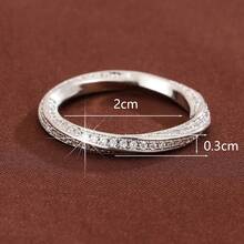 1pc Fashionable Spiral Design Cubic Zirconia Inlaid Ring For Women - Multicolor - View 7