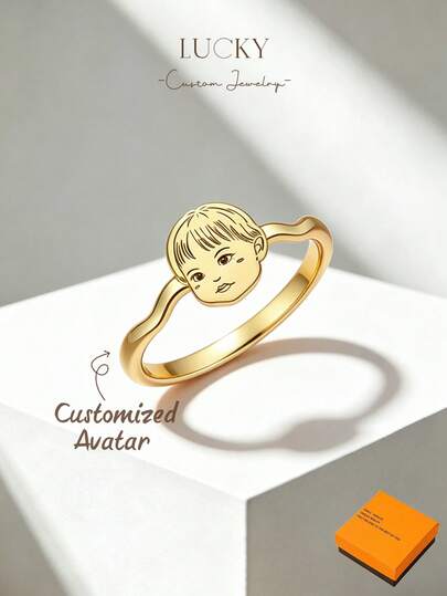 Anillo de diamante grabado de estilo minimalista LUCKY • Anillo de diamante personalizado con cadena retorcida • El regalo perfecto para ella • Estilo minimalista personalizable para uso diario, incluye caja de regalo, regalo de San Valentín, regalo de cumpleaños, regalo del Día de la Madre, regalo diario