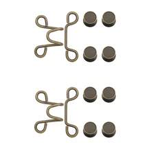 2pcs No-Sew Adjustable Jeans Buttons - Reusable, Invisible Waistband Tightener For Pants & Clothes, Durable Metal - 2 Sets Of Bronze - View 10