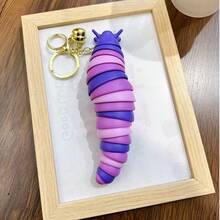 1pc Large Snail Stress Relief Keychain (Random Body Color), Soft Silicone Squeeze Toy Clickable Keychain, Women's Bag Accessory, Cute Ornament, Graduation Gift Accessory, Unisex Adult Finger Keychain, Soothing Keychain, Focus & Relaxation Stretchable Keychain, Birthday Gift, Party Gift, Holiday Gift - Multicolor - View 5