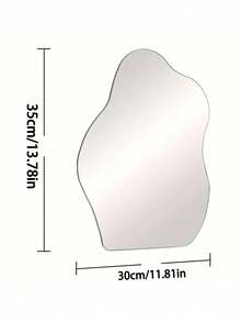 1pc Creative Cloud Shaped Frameless Mirror, Asymmetrical Bathroom Mirror, Special Shaped Wall-Mounted Mirror, Explosion-Proof High-Definition Mirror Surface, 4 Sizes Available, Frameless Makeup Mirror, Decorative Mirror, Suitable For Living Room, Bathroom, Bedroom And Entryway Vanity. Available In Different Sizes, Suitable For Various Scenes. - 2mm - View 13