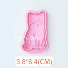 可爱猫咪造型饼干模具，宠物小猫动物生日蛋糕装饰工具，翻糖糖霜饼干模具，烘焙配件 - 粉色 - 查看 11