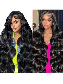 [Body Wave]Length 18-34 Inch 13x4 Lace Front Wigs Human Hair Pre Plucked 200% Density Body Wave Lace Front Wigs,Black Color Wig For Woman,Beautiful Mother's Day Gifts Wig,Long Human Hair Lace Front Wigs Suit For Weddings, Appointments - SNatural - View 2