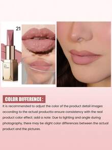 Pudaier 1pc Pink Nude Waterproof Non-Fading Lipstick, Suitable For All Skin Tones, Perfect Valentine's Day Gift For Her - 21 - View 6
