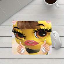 Funny Sexy Bees Square Mouse Pad, Non-Slip Rubber Base With Stitched Edges, Small Gaming Desk Mat For Gamer Office Home Decor - View 2