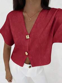 Cárdigan delgado de mujer con contraste de color retro, adecuado para salidas, estilo callejero, aeropuerto, vacaciones en la playa, viajes al trabajo, fiestas de boda, festivales, estilo bohemio, romántico y elegante - Rojo - Ver 6