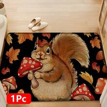 1pc Squirrel Pattern Printed Linen Kitchen Rug, Doormat, Bath Mat, Hallway Mat, 3D Printed Rectangle Carpet For Living Room, Bedroom, Corridor, Bathroom, Laundry Room - Polyester Rug For Indoor And Outdoor Home Decor - Multicolor - View 14