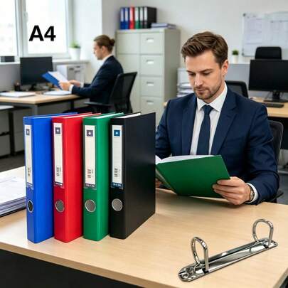 Cartelle di carta spessa nera resistente A4 in colori casuali 1/2/3, cartelle di cancelleria per ufficio A4, cartelle di lavoro rapido, cartelle ad anelli a due fori da due pollici e tre pollici, cartelle, cartelle ad anelli per ufficio, cartelle di lavoro rapido ad alta capacità, cartelle di cartone a due fori, scatole per documenti per ufficio, scatole di plastica, scatole per documenti ...