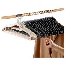 10 Paquete de Perchas Acolchadas para el Hogar, Antideslizantes, Sin Costuras, Anti-Rozaduras en los Hombros, Perchas Organizadoras, Tendederos de Ropa - Negro - Ver 3