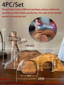 4/7pcs Wooden Easter Resurrection Scene & Cross Decor Set, Jesus Tomb Tray, Stable Scene Decoration, Suitable For Religious Places, Home Office Desk, Christian Gift, Home Figurine Decor, Easter Cemetery & Dining Table Decoration, Mother's Day Gift - A - View 11