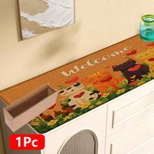 1pc Cat Pattern Printed Linen Kitchen Rug, Doormat, Bath Mat, Hallway Mat, 3D Printed Rectangle Carpet For Living Room, Bedroom, Corridor, Bathroom, Laundry Room - Polyester Rug For Indoor And Outdoor Home Decor - Multicolor - View 13