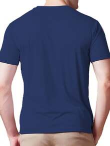 Stylish Casual Sports T-Shirt - Breathable Quick-Drying Fabric, Crew Neck, Short Sleeve, Perfect For Running And Outdoor Activities, White With "Bocchi" Graphic Design, Summer Essential, Sportswear| Crew Neck T-Shirt| Comfortable Fit - 海軍藍 - 查看 11