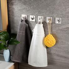 4 Móc Treo Khăn Chịu Lực Cao, Móc Dán Tự Động, Móc Gắn Tường, Móc Dán Bằng Thép Không Gỉ Chống Thấm Nước, Thích Hợp Cho Phòng Tắm, Nhà Bếp và Nhà Ở. Màu Đen và Bạc. - Xem 8