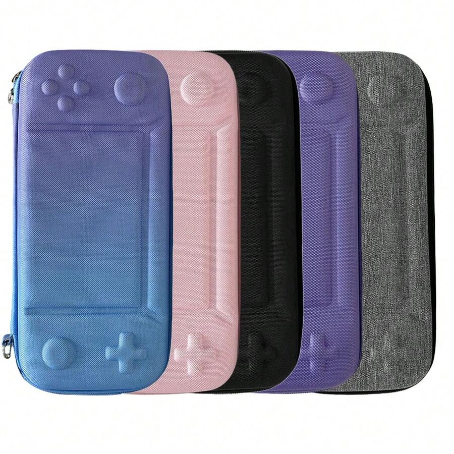2021游戏机配件造型硬壳收纳包，适用于Switch/OLED/Lite，防震便携旅行包，带游戏卡槽，多种颜色可选，3D浮雕游戏手柄设计，适用于Switch系列，硬质EVA便携旅行包，防刮收纳包，适用于游戏机及配件 - 查看 1