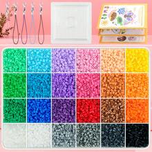 50g/160g - 2,6mm Mehrfarbiges Bügelperlen-Set mit Werkzeugen und Anhängern, DIY kreative tägliche handgemachte Anhänger, Bügelperlen 3D Pixel Puzzle kreatives Geschenk - buchstabiere Doudou - Übersicht 5