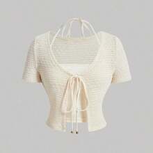 MOD Knotted Front 2-In-1 T-Shirt - Albaricoque - Ver 1