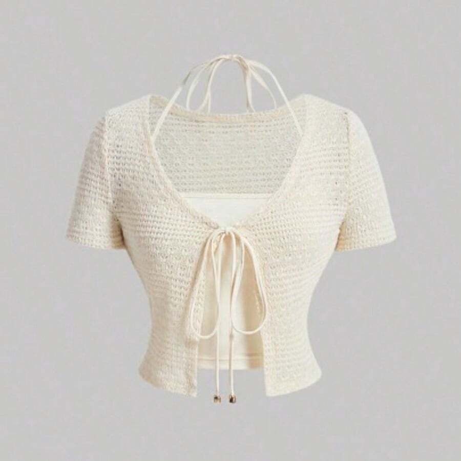 MOD Knotted Front 2-In-1 T-Shirt - Albaricoque - Ver 1