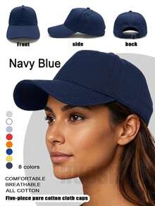 Men's Printed Hat Leopard Print New York Logo Cap | Suitable For Summer Vacation And Daily Wear | 100% Cotton Unisex - Navy Blue - View 7