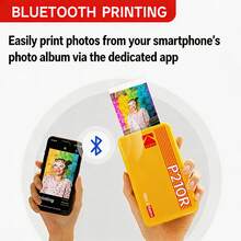 Kodak Máy in ảnh di động mini P210R Mini2 2 inch – Kết nối Bluetooth trực tiếp để in tức thì, chất lượng hình ảnh độ nét cao + lớp phủ bảo vệ tự động, máy in bỏ túi di động tiện lợi cho gia đình và du lịch, dễ sử dụng với giấy in ảnh thay thế đa năng, hoàn hảo cho những món quà sáng tạo. - Nhiều màu - Xem 5