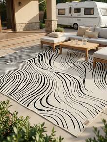 1PC Rug, Carpet, Area Rug, Doormat, Nordic Modern Abstract Geometric Line Outdoor Carpet, Suitable For Entryway, Balcony, Garden, Outdoor, Patio, Living Room, All-Season Soft Machine Washable Rug Mat, Home Decor - Multicolor 1 - View 2