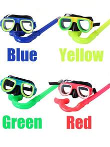 2pcs Kids Swimming Snorkel Set, Including Anti-Fog Goggles And Dry Snorkel, Suitable For Ages 5-14, Back To School - Multicolor - View 3
