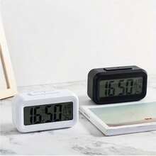 1 Pcs Upgraded Digital Alarm Clock, LED Display With Temperature Larger Lound Light Control Portable Calendar Brightness With Battery Powered Alarm Clocks Bedside - 1PC - View 1