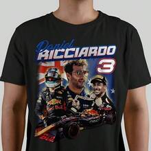 Danielss Ricciardoss Redss Bullss Formulass Oness Racing Vintagess 90s Bootleg Unisex T-Shirt - Black - View 1