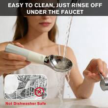 2000mAh USB-C Rechargeable Heated Ice Cream Scoop Plastic 304 Stainless Steel Max 70°C Heating Power Indicator Display 2oz Capacity 70Mins Long Standby Fast Scoop Hard Frozen Ice Cream Summer Kitchen Gadget With USB-C Charging Cable User Manual - White - View 4