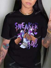 Por Dios, Maltramada Por Mi Esposo, Camiseta de Manga Corta para Mujer con Estampado de Letras, Camiseta de Algodón - Negro - Ver 7