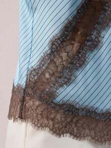 Camiseta de tirantes asimétrica con entramado de encaje transparente - Multicolor 3 - Ver 3