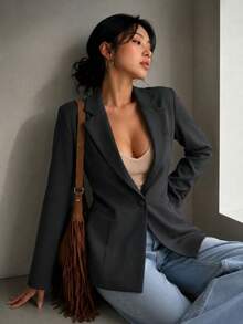 Women Blazers - Black - View 3
