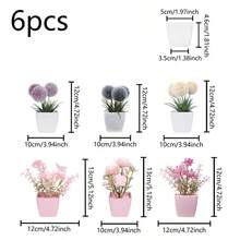 1pc (3-4 Inch) / 6pcs/Set Artificial Mini Succulent Plants, Suitable For Home, Living Room, Tabletop, Windowsill, Office Desk Decor, Mother's Day, Wedding Party Decoration - White Pink - View 22