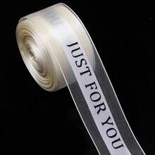 10 Yards/Roll English Foil Print Tulle Polyester Ribbon 1 Inch Wide, Colorful Packaging Decoration Ribbon For Flowers, Birthday Party, Cake Gift Box, Scrapbooking - English Mesh Ribbon - View 12