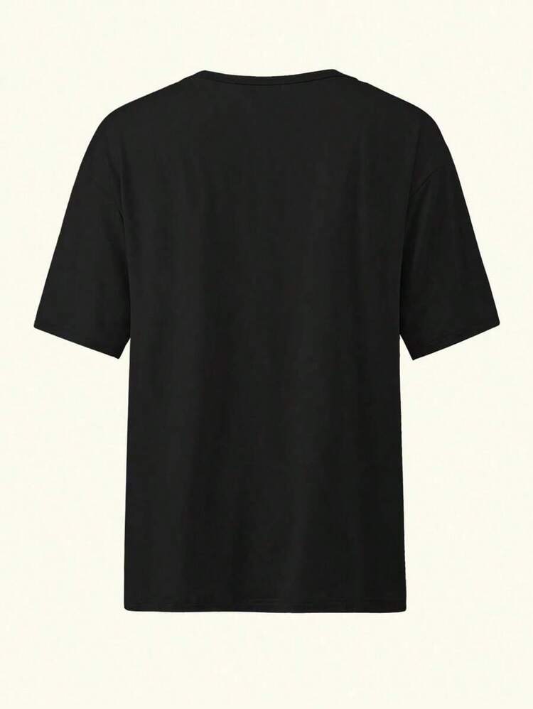 Women's Vintage-Style Loose-Fitting Short-Sleeve T-Shirt With A "Certified Freak" Cat Meme Graphic, A Fun Gift For Pet Lovers, Suitable For Everyday Wear In Spring/Summer - Black - View 2