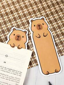 Dấu trang Capybara, Dấu trang sóc nước, Dấu trang gỗ Capybara dễ thương, Dành cho câu lạc bộ sách, người đọc, quà sinh nhật và văn phòng phẩm tựu trường, học sinh giáo viên văn phòng phẩm đọc sách tại trường và văn phòng - nhiều màu - Xem 4
