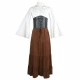 Brown Bell-sleeved Dress