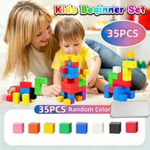 35/70pcs Colorful Magnetic Building Blocks Set, Robot Stacking Game, SMLE Toys For Kids, Educational Gift, Fun Magnetic Tiles Design Suitable For 3+ (Random Color) - Multicolor - View 5
