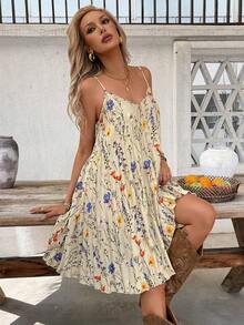 Clasi Vestido Naranja Plisado Sin Tirantes, Vestido De Color Coral, Vestido De Primavera - Multicolor - Ver 8