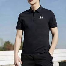Under Armour 透氣網眼款丨吸濕排汗抗皺易打理男子高爾夫訓練運動休閒 Polo 衫 - 黑色 - 查看 5