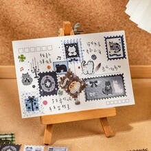 两张复古猫咪图案贴纸，适用于剪贴簿、礼品、办公室、家居、标记、标签、教室、玩具、学生日记以及创意复古装饰剪贴簿用品。 - A - 查看 6