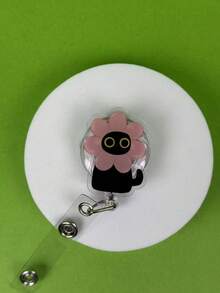 1pc Retractable Cat Badge Reel, Cute Black Cat Acrylic Expandable Badge Holder, Suitable For Nurses, Doctors, Volunteers, Teachers ID Badge, Valentine's Day, Back To School Gift - Multicolor - View 14