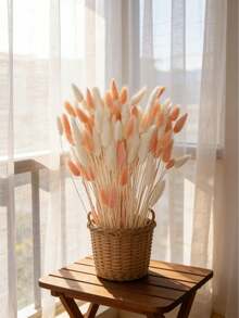 30-240pcs 44cm Artificial Rabbit Tail Grass, Home Decor Artificial Rabbit Tail Grass Stems, Suitable For Bohemian Style Floral Arrangements, DIY Crafts, Home Kitchen And Wedding Decor, Christmas Decor, Thanksgiving Decor, DIY Wreath Decor - Pink and White Rabbit Tail Grass - View 2