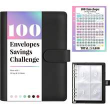 Bộ dụng cụ thử thách tiết kiệm bằng phong bì 100 chiếc, Sổ tay thử thách 100 phong bì, Bộ thử thách tiết kiệm 100 ngày bằng phong bì, Phương pháp tiết kiệm đơn giản và thú vị, Sổ lập kế hoạch ngân sách, Sổ gửi tiền. - Một kích cỡ phù hợp cho tất cả - Xem 3