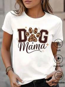 Camiseta de verano de manga corta para mujer con diseño estampado, corte holgado para uso versátil y durabilidad. Con un cuello redondo clásico, esta blusa casual es perfecta para el uso diario y salidas de vacaciones, elegante y práctica. - Blanco - Ver 7